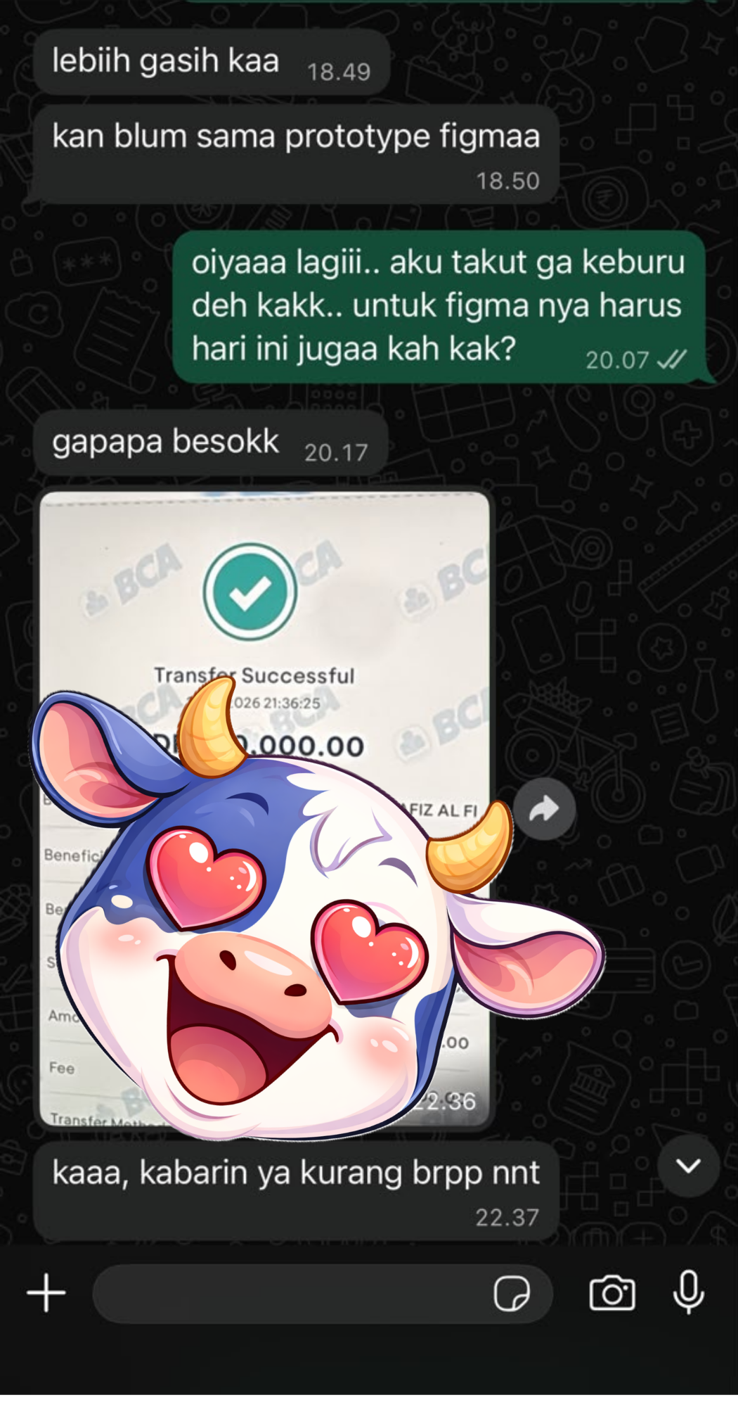 Bukti transfer Project + Prototype Figma Rp1.200.000